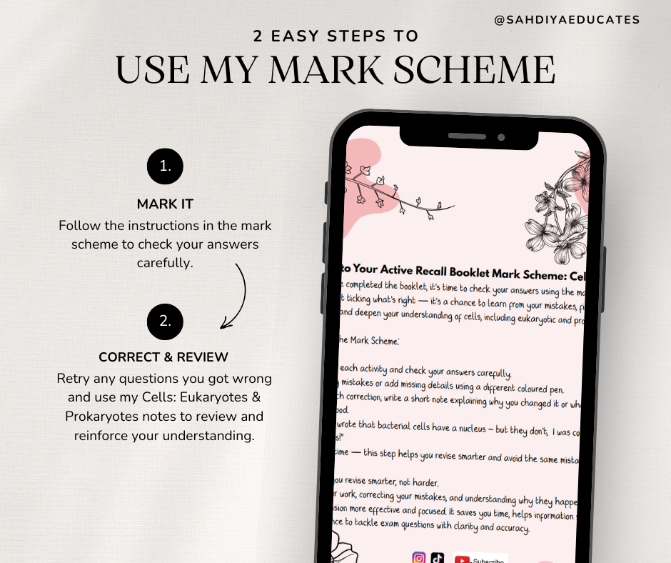 Digital file -Digital file -AQA GCSE Combined Science: Trilogy (8464) Mark Scheme for Cells – Eukaryotes and Prokaryotes Active recall booklet