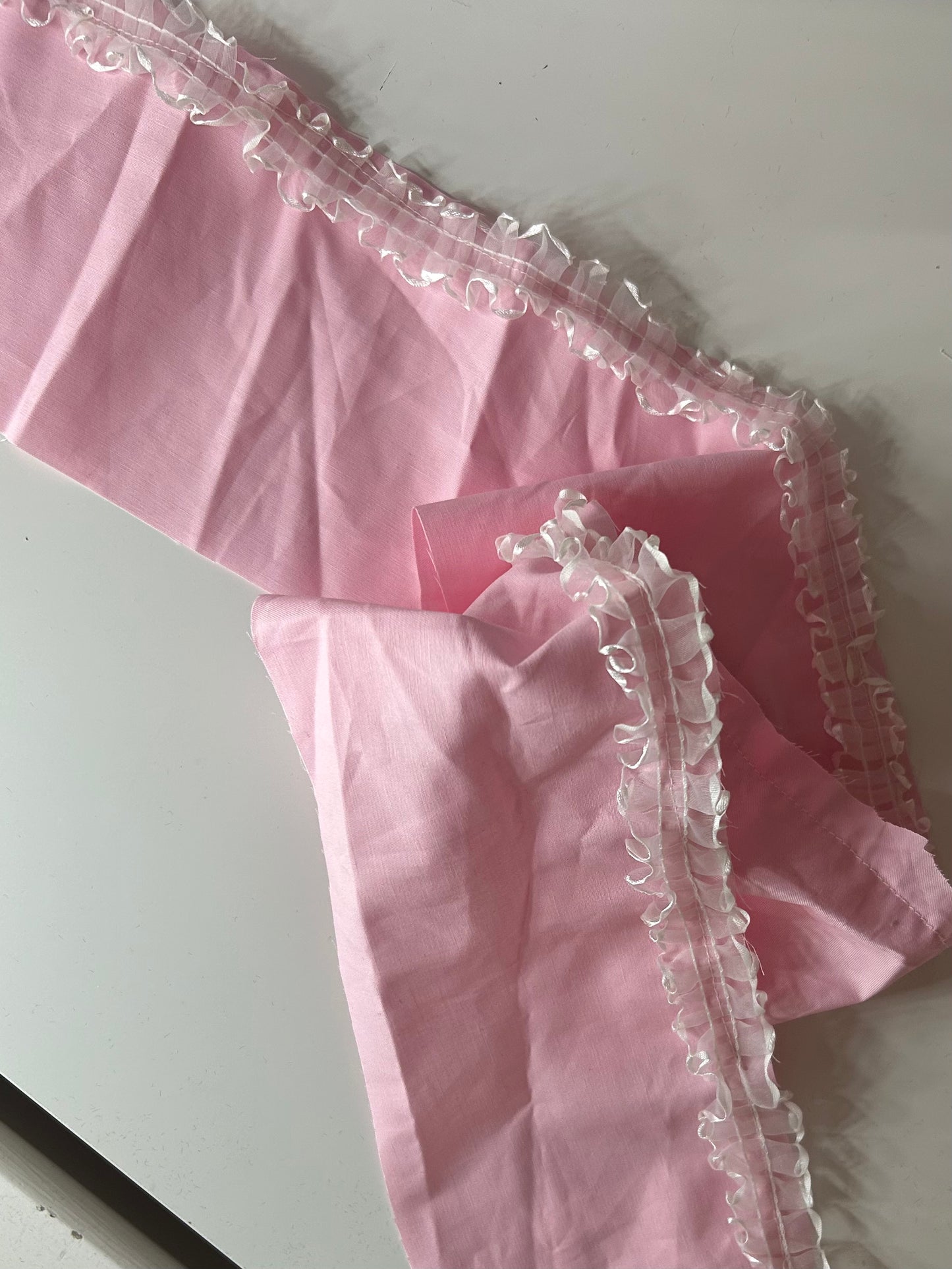 Pink organza lace scrunchie