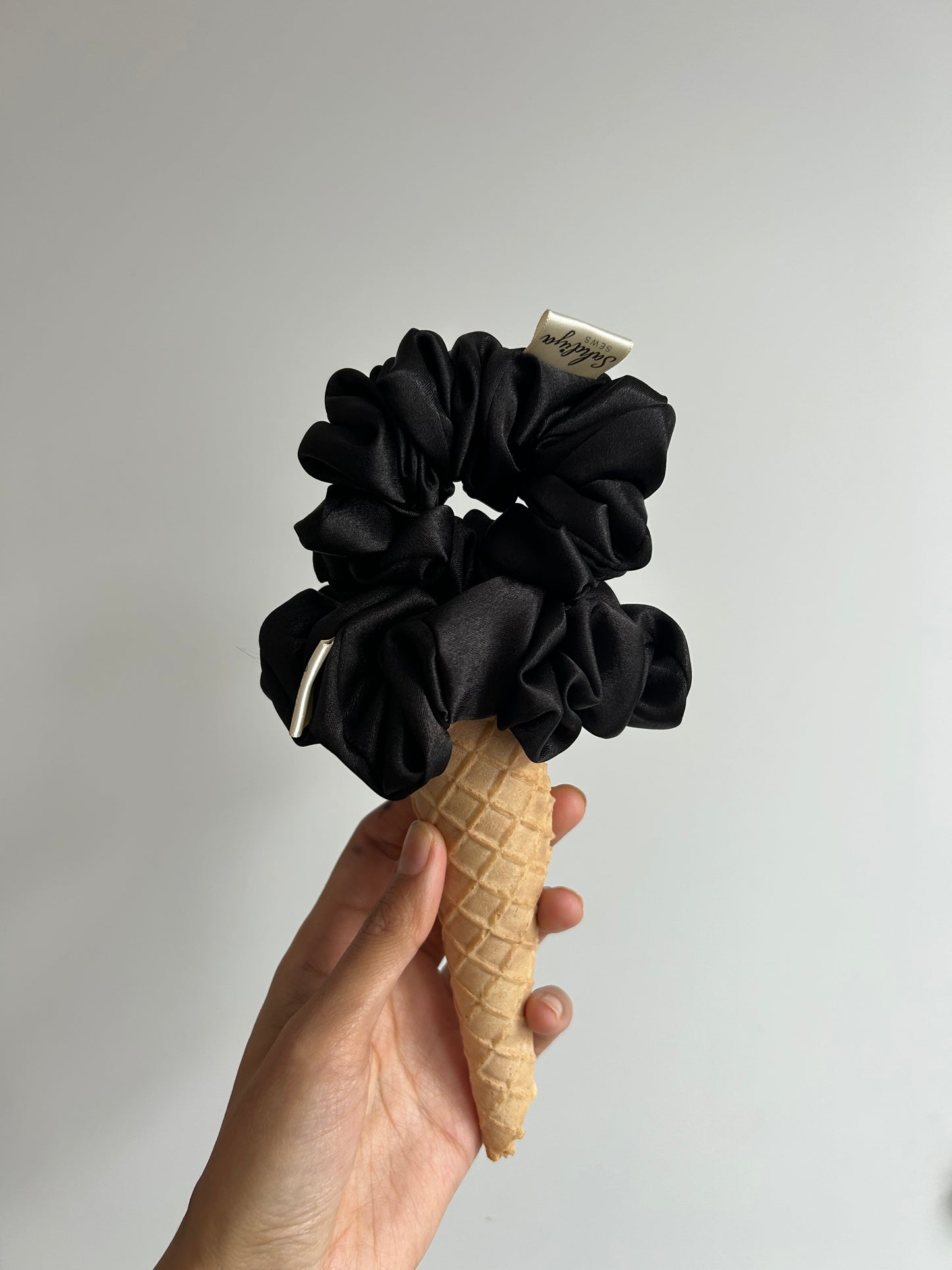 Black Satin Scrunchie