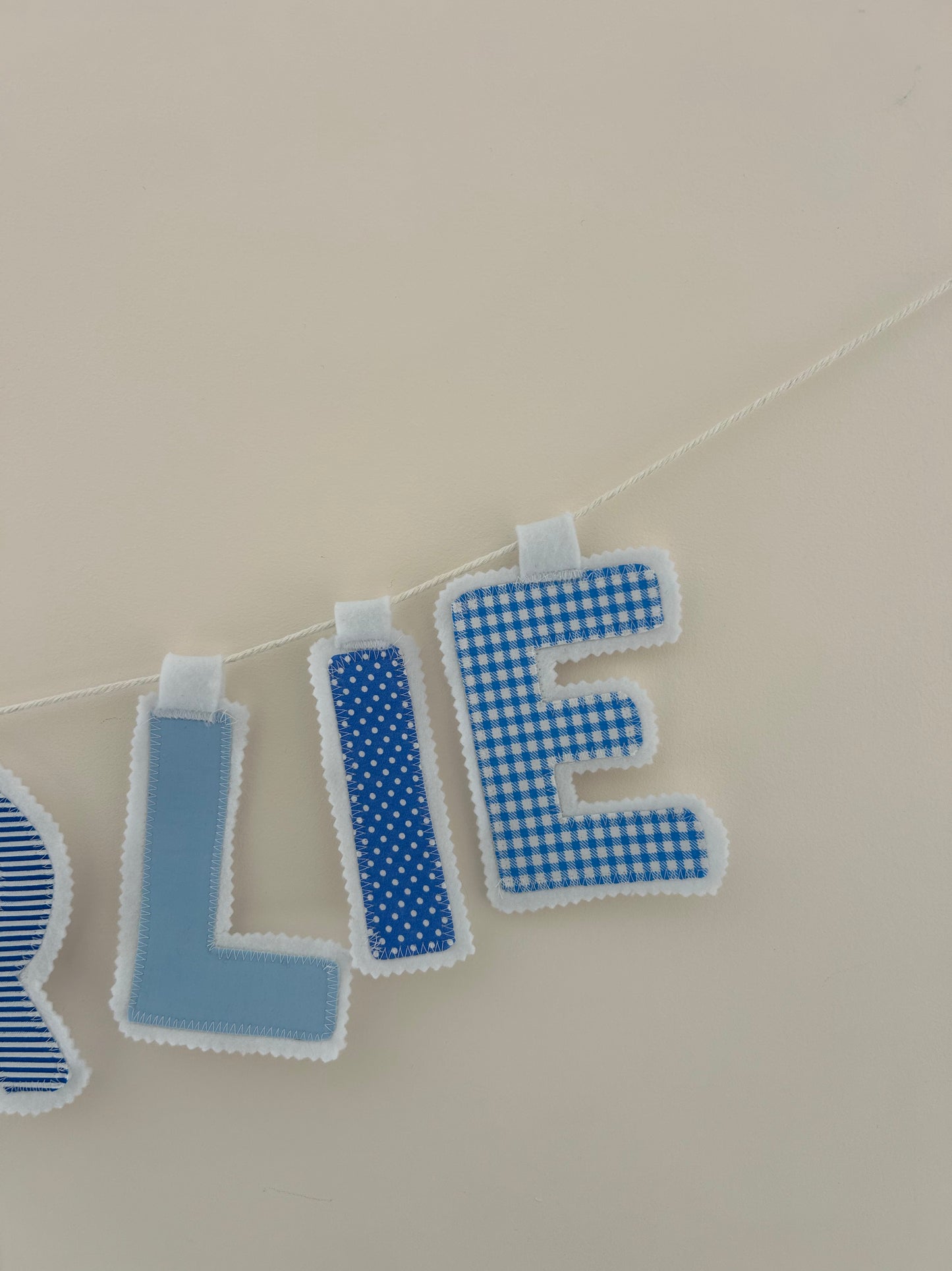 Custom fabric letter name banner