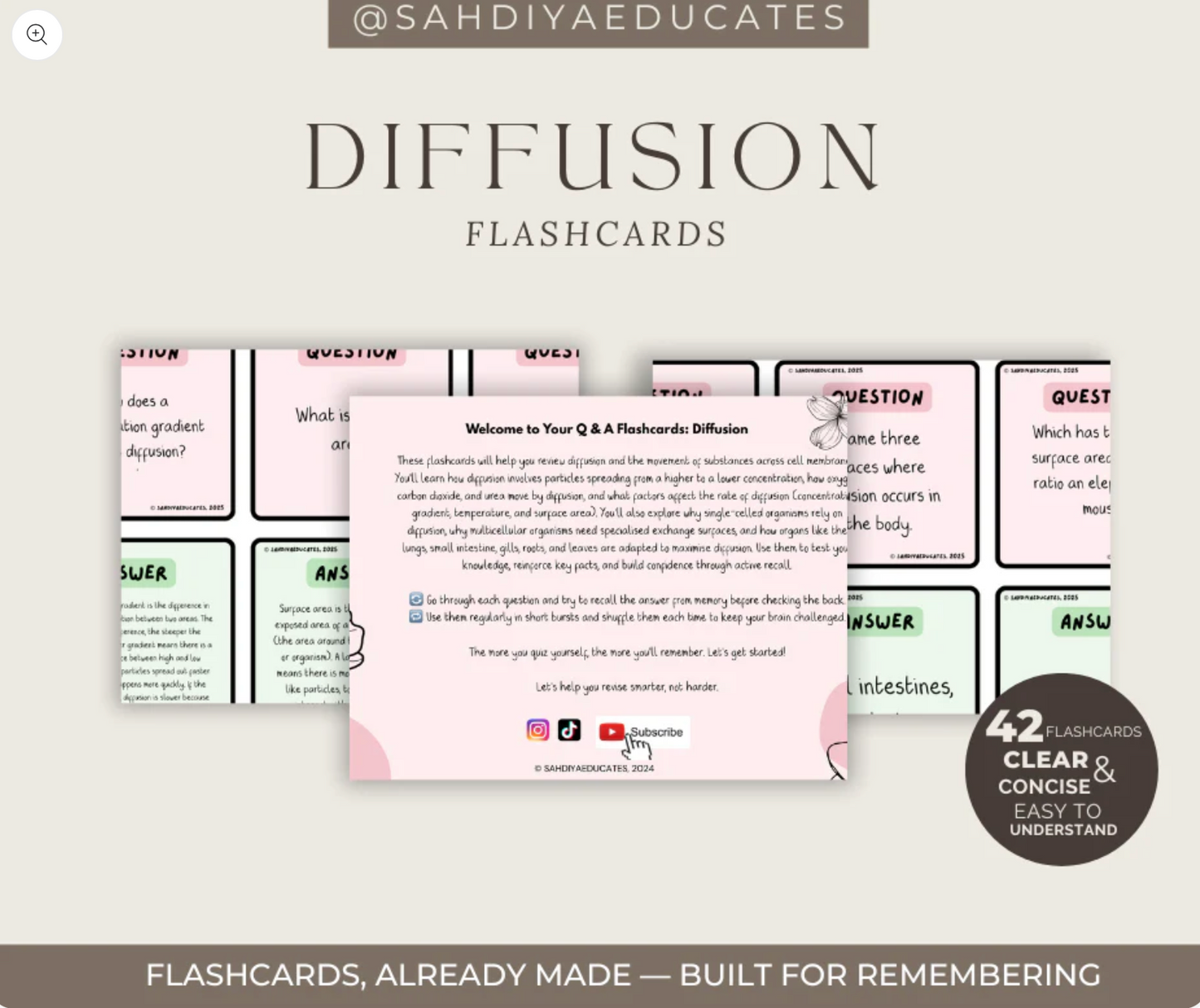 Movement of substances - AQA GCSE Combined Science: Trilogy (8464) Osmosis & Diffusion