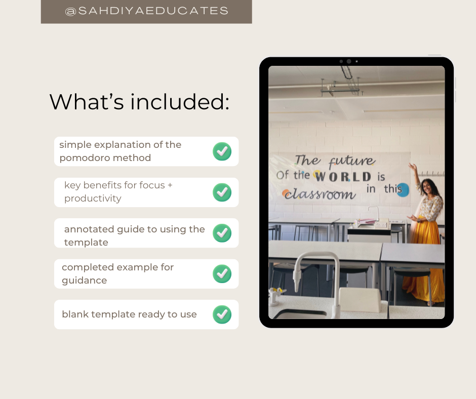 Pomodoro Study Planner | Focus & Time Management Template