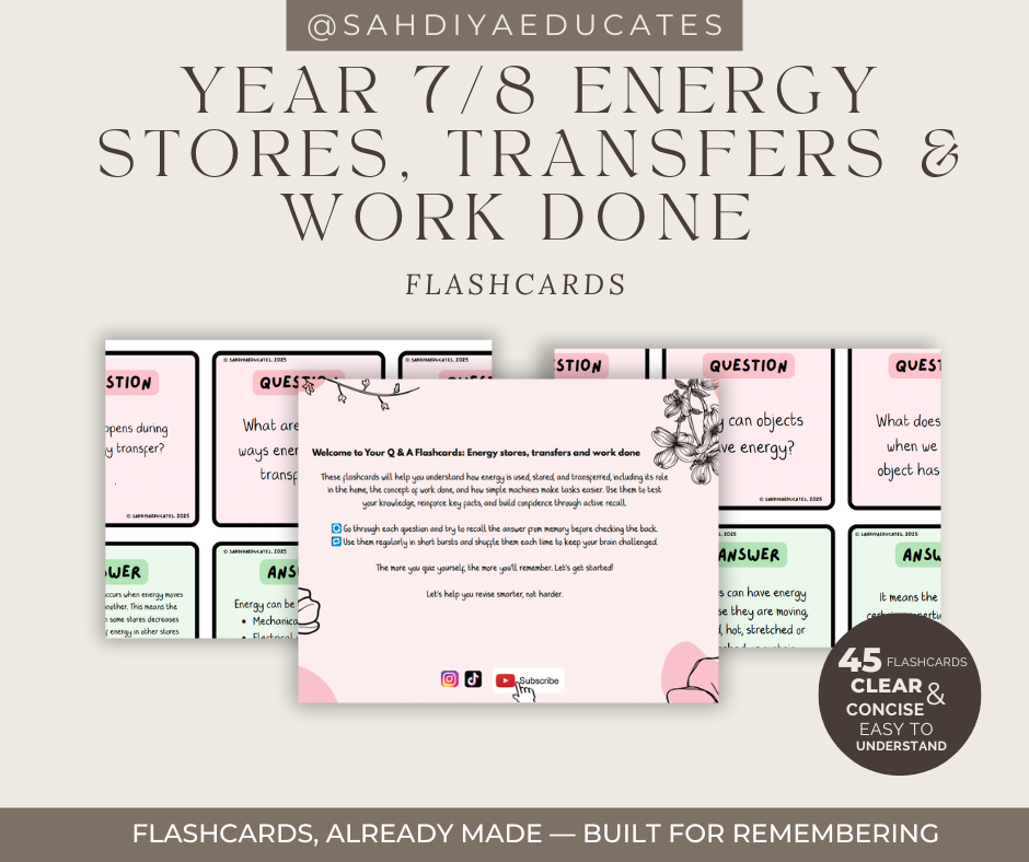 Digital File- Year 7/8 - Energy stores, transfers and work done