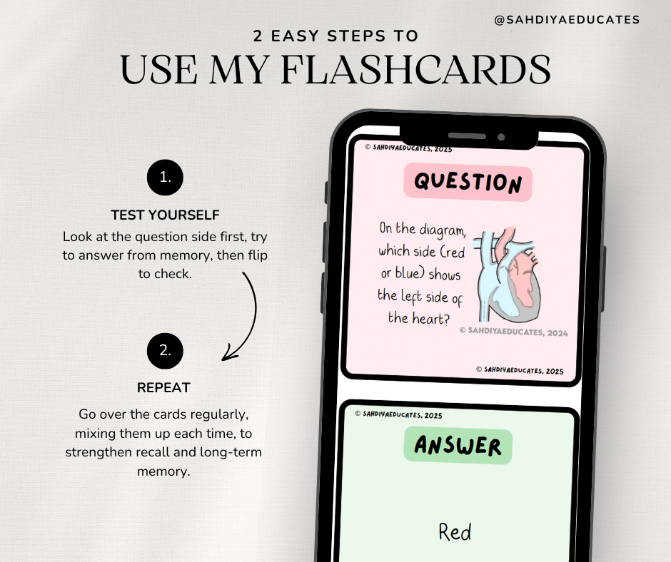 Digital File- Flashcards AQA GCSE Combined & Triple Science: The Heart & blood vessels