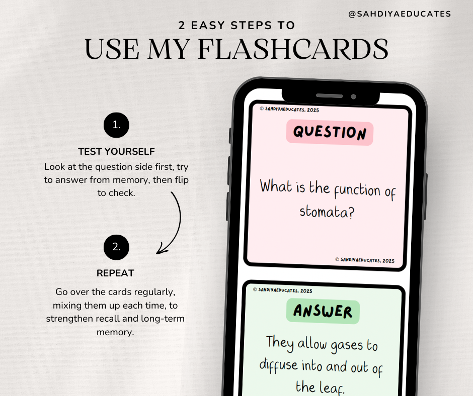 Year 7/8 Flashcards- Digital File- Plants
