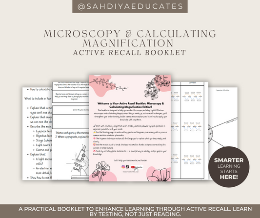 Digital file -Active recall booklet: Microscopy & Calculating Magnification