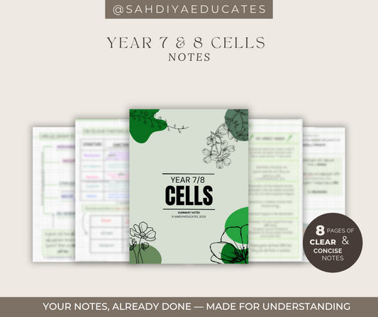 Digital file -Notes: Year 7 & 8 Cells