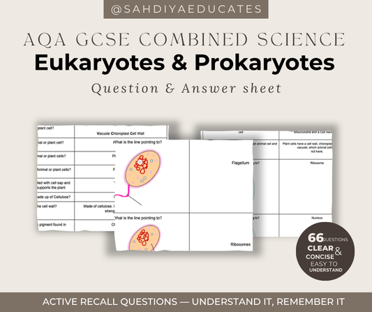 Digital file- Question & Answer sheet - AQA GCSE Combined Science - Eukaryotes & Prokaryotes