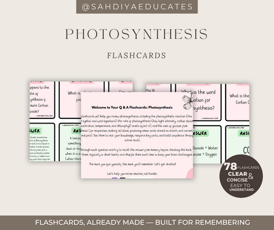 Digital file - AQA GCSE Combined Science: Trilogy (8464) Flashcards GCSE Photosynthesis