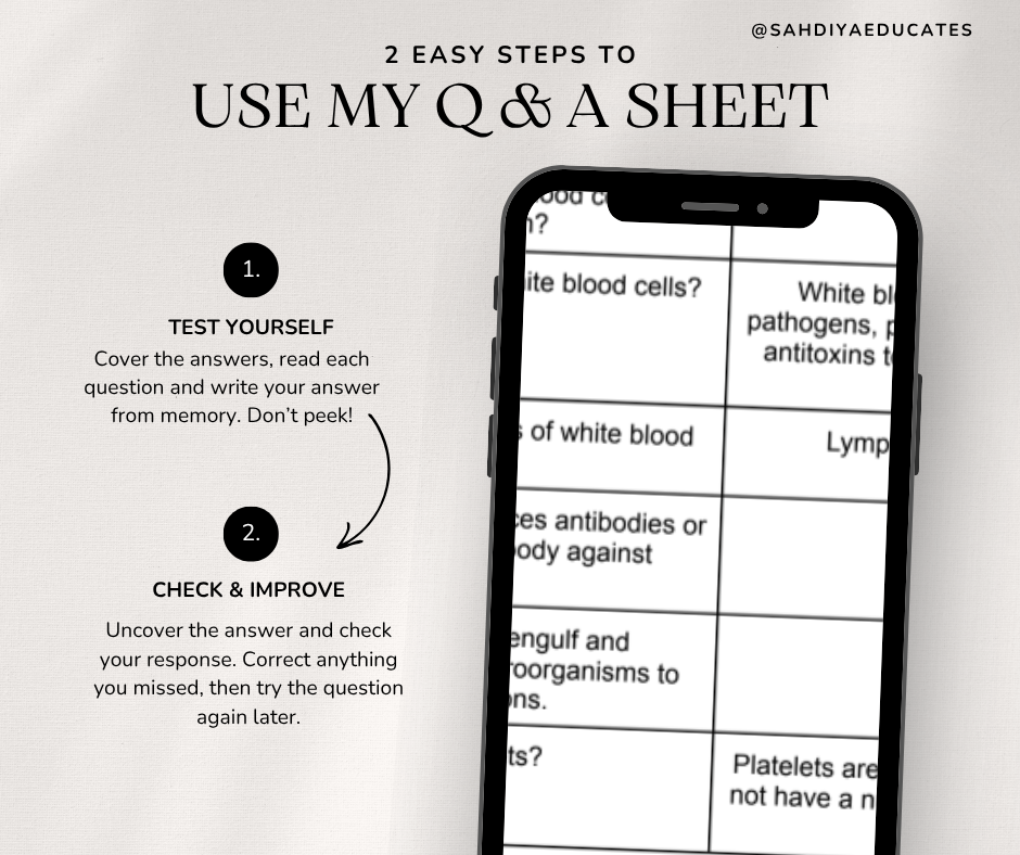 Digital file- Question & Answer sheet - AQA GCSE Combined Science - Blood