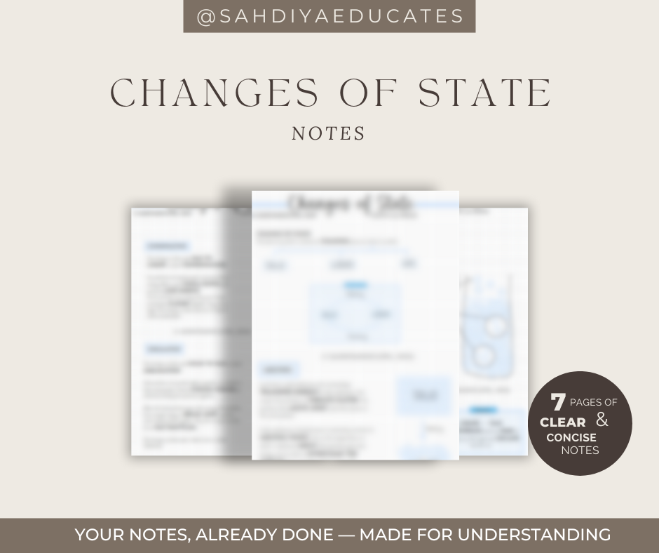 Digital file: Notes Year 7 & 8: Changes of State