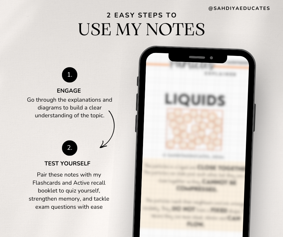 Digital file -Notes: Year 7 & 8 The particulate nature of matter