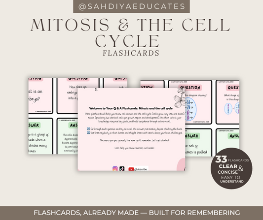 Digital file- AQA GCSE Combined Science: Trilogy (8464) Flashcards Mitosis & the Cell cycle