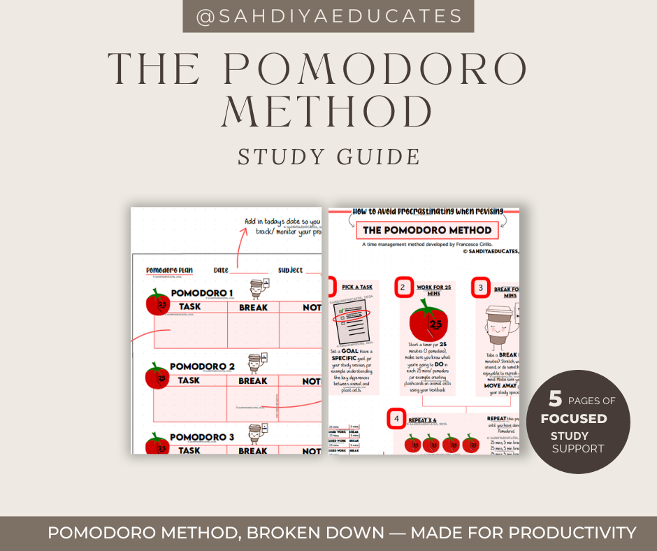 Pomodoro Study Planner | Focus & Time Management Template
