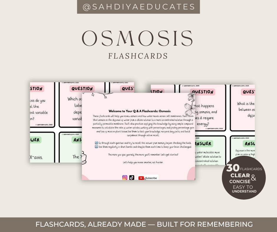 Digital file- AQA GCSE Combined Science: Trilogy (8464) Flashcards GCSE Osmosis
