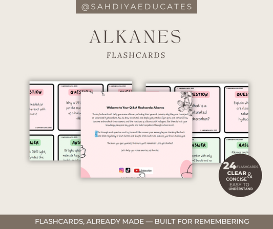 Digital file- Flashcards- Alkanes