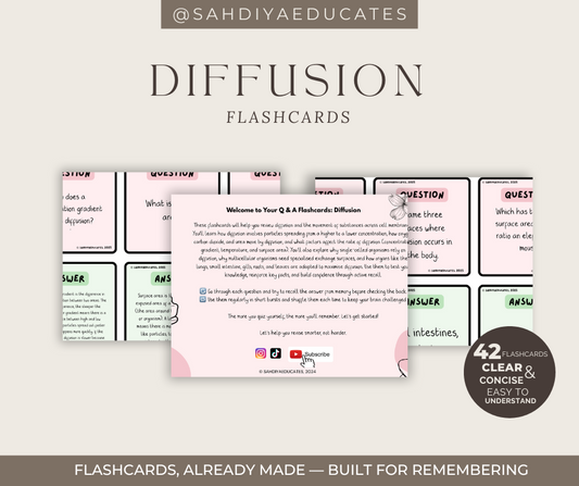 Digital File- AQA GCSE Combined Science: Trilogy (8464) Flashcards GCSE Diffusion