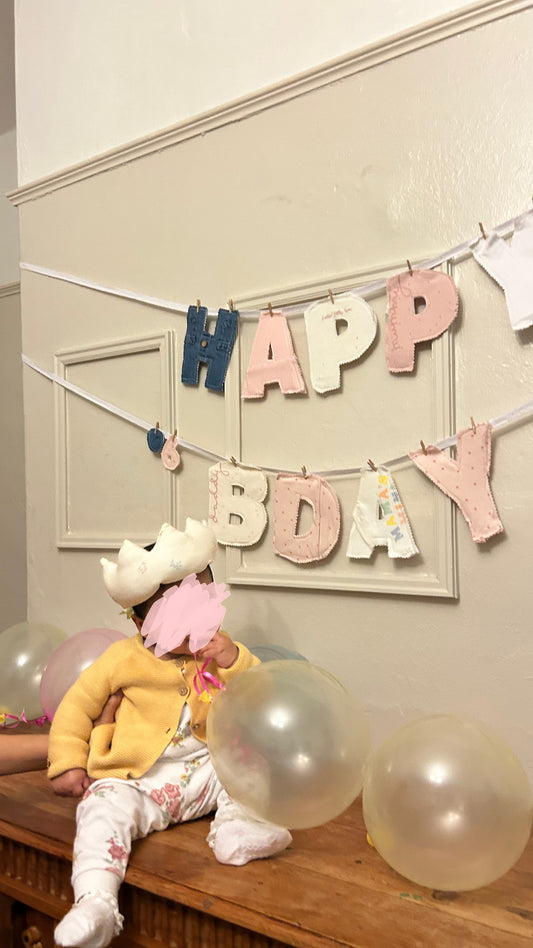 Custom fabric letter name banner