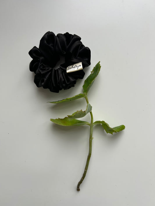 Black Satin Scrunchie