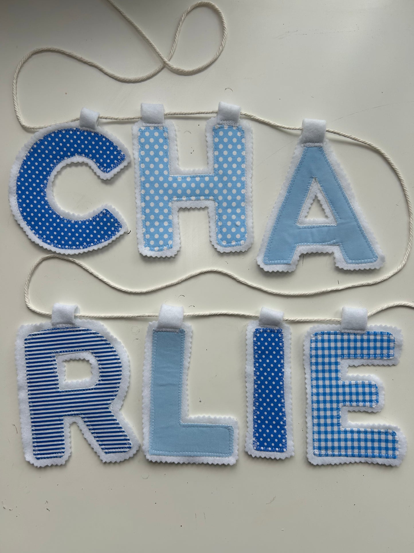 Custom fabric letter name banner