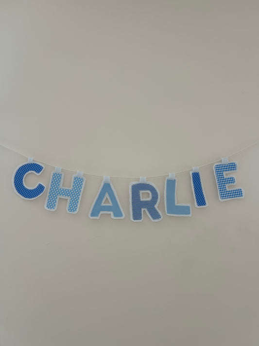 Custom fabric letter name banner