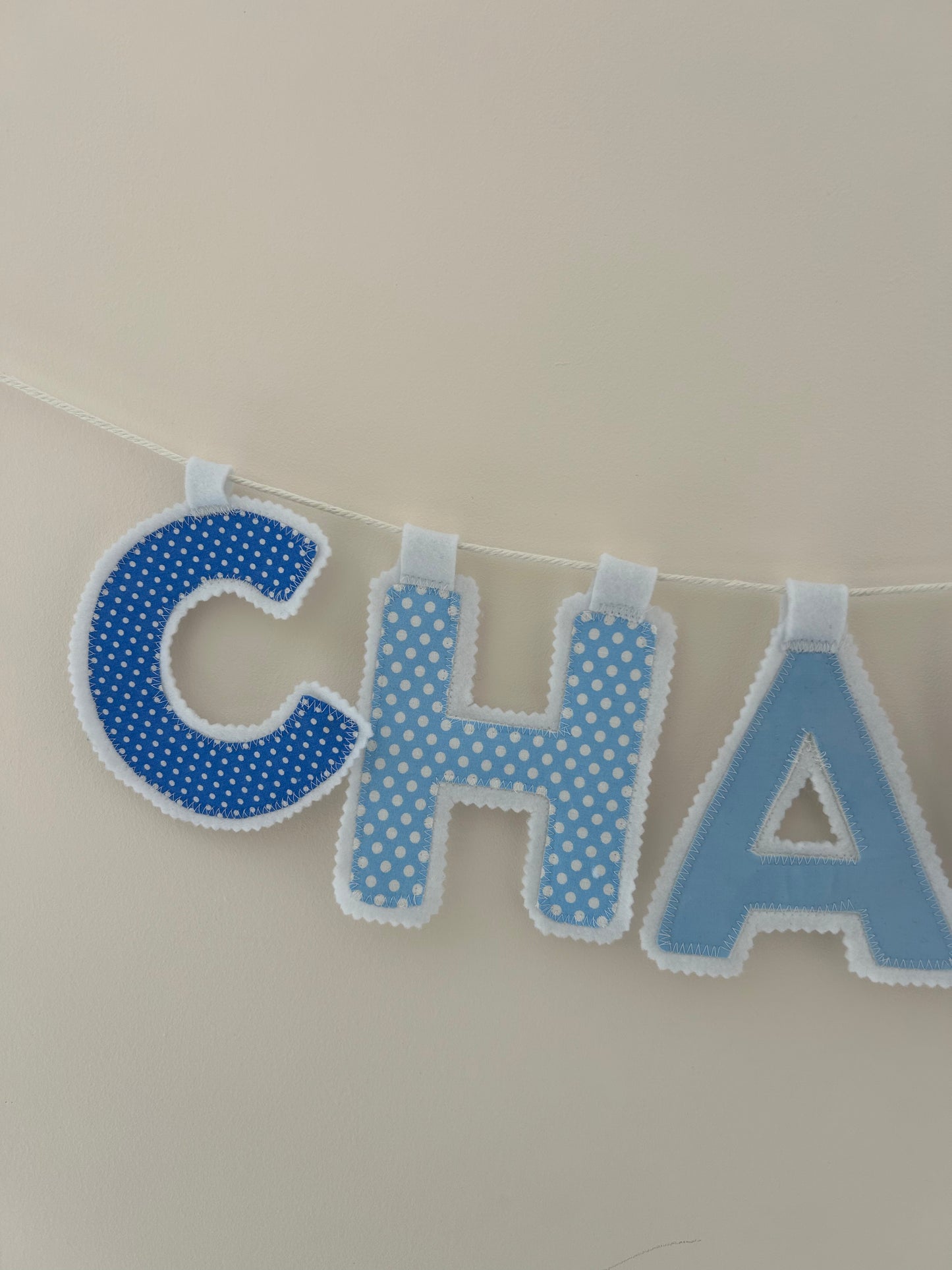 Custom fabric letter name banner