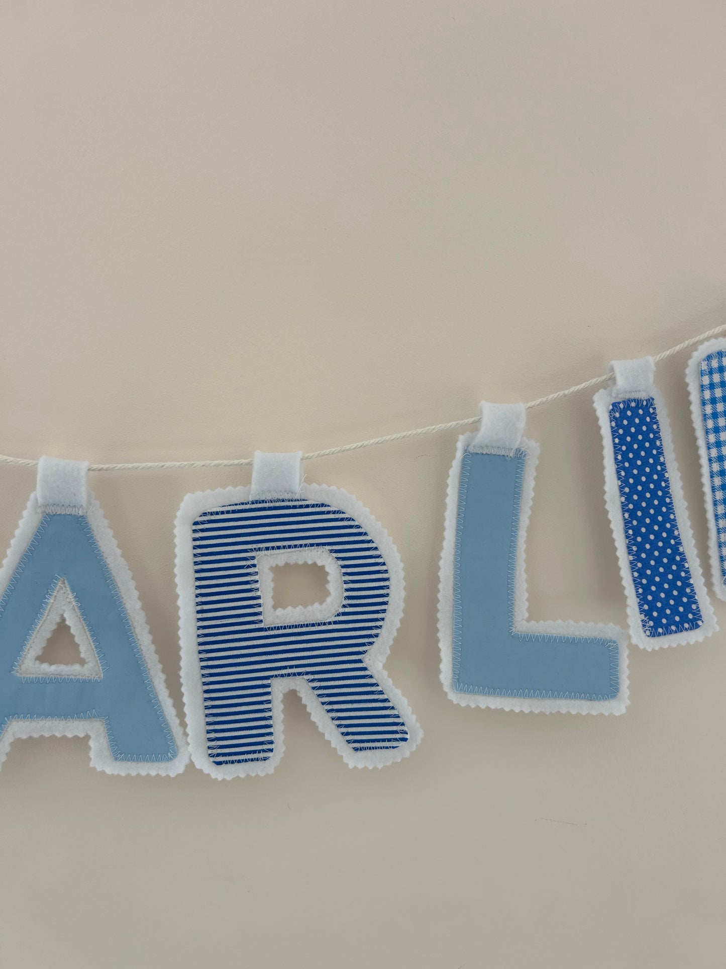 Custom fabric letter name banner