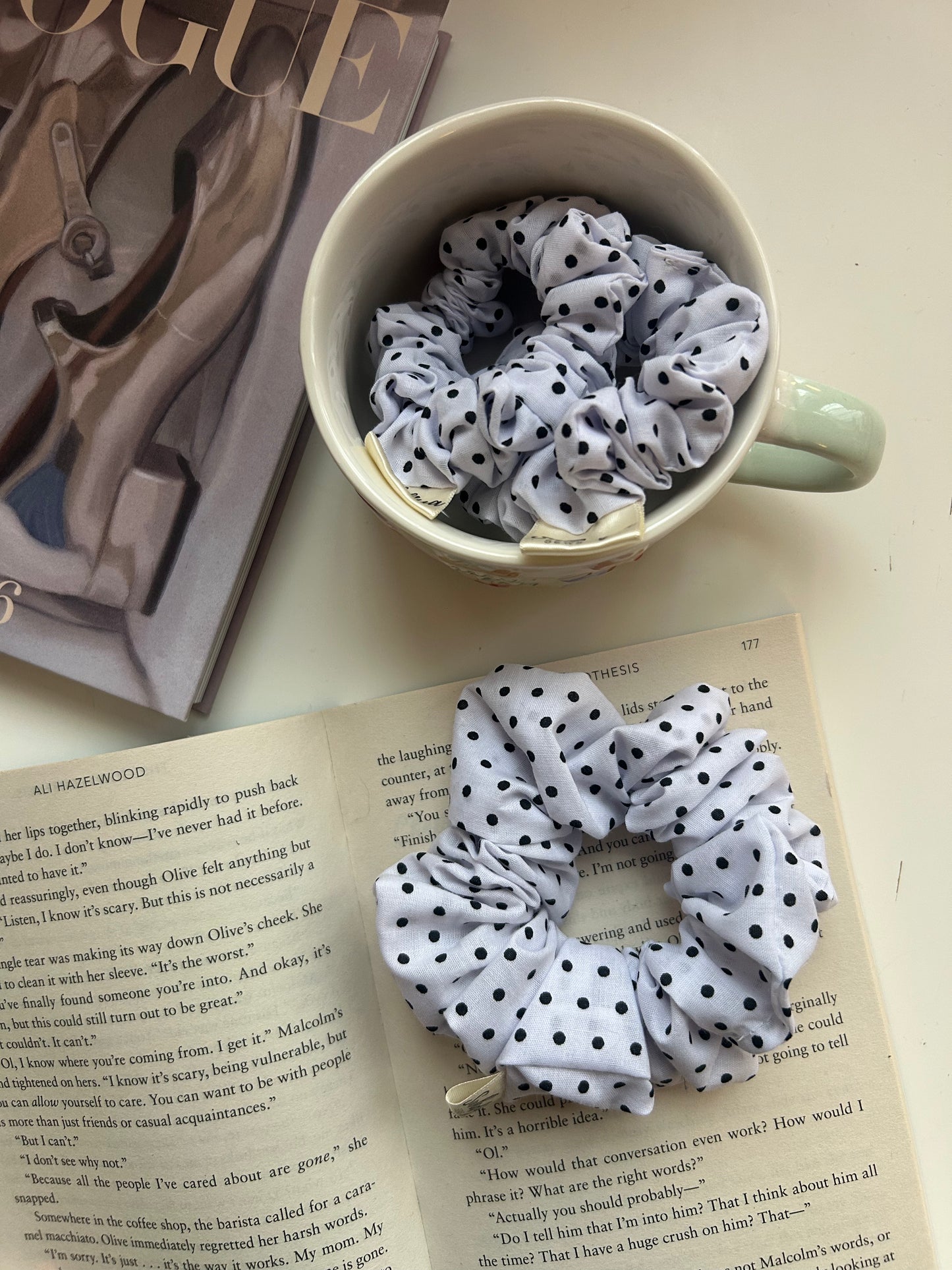 Polka dot scrunchie