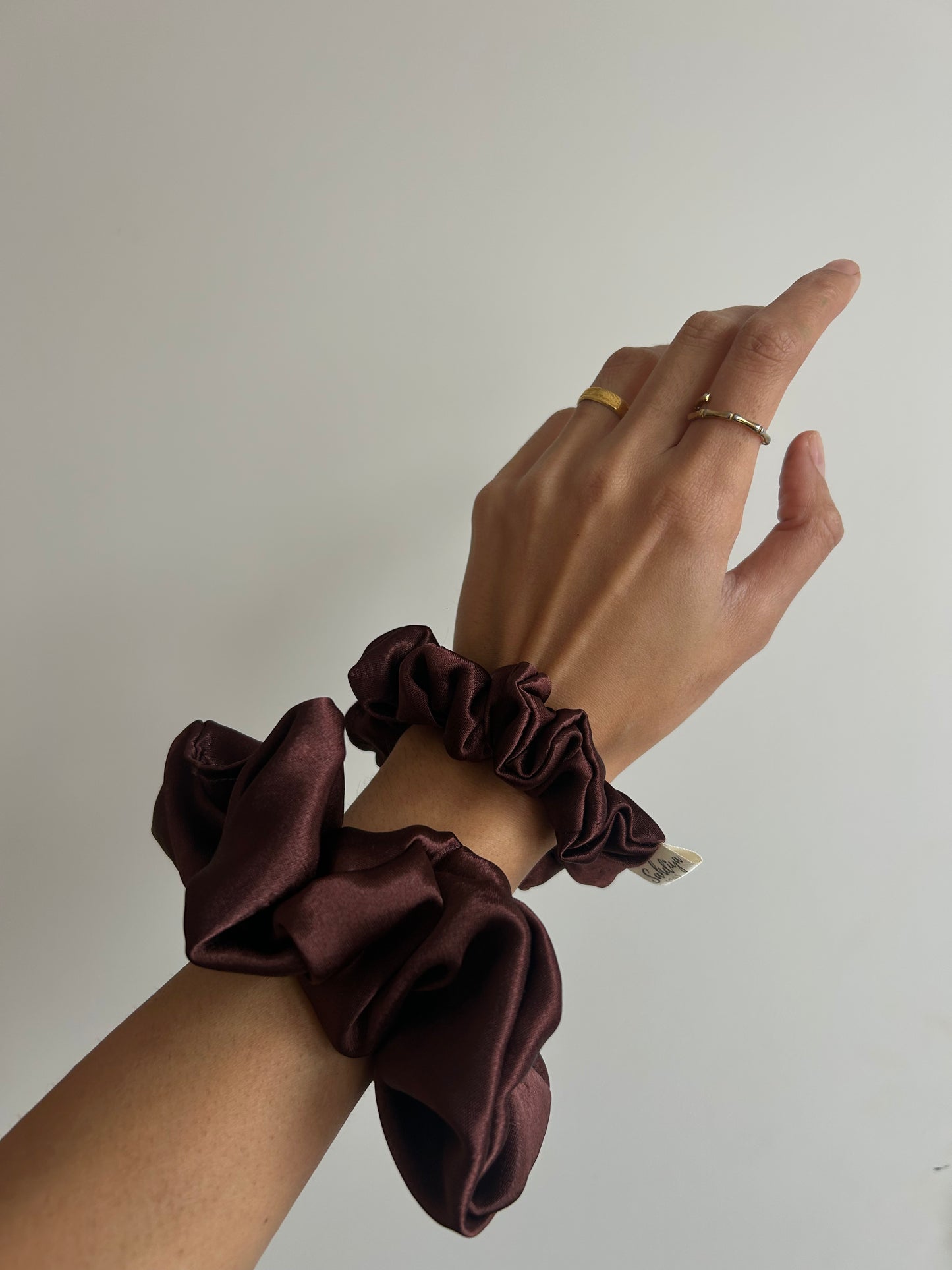 Thin satin scrunchies