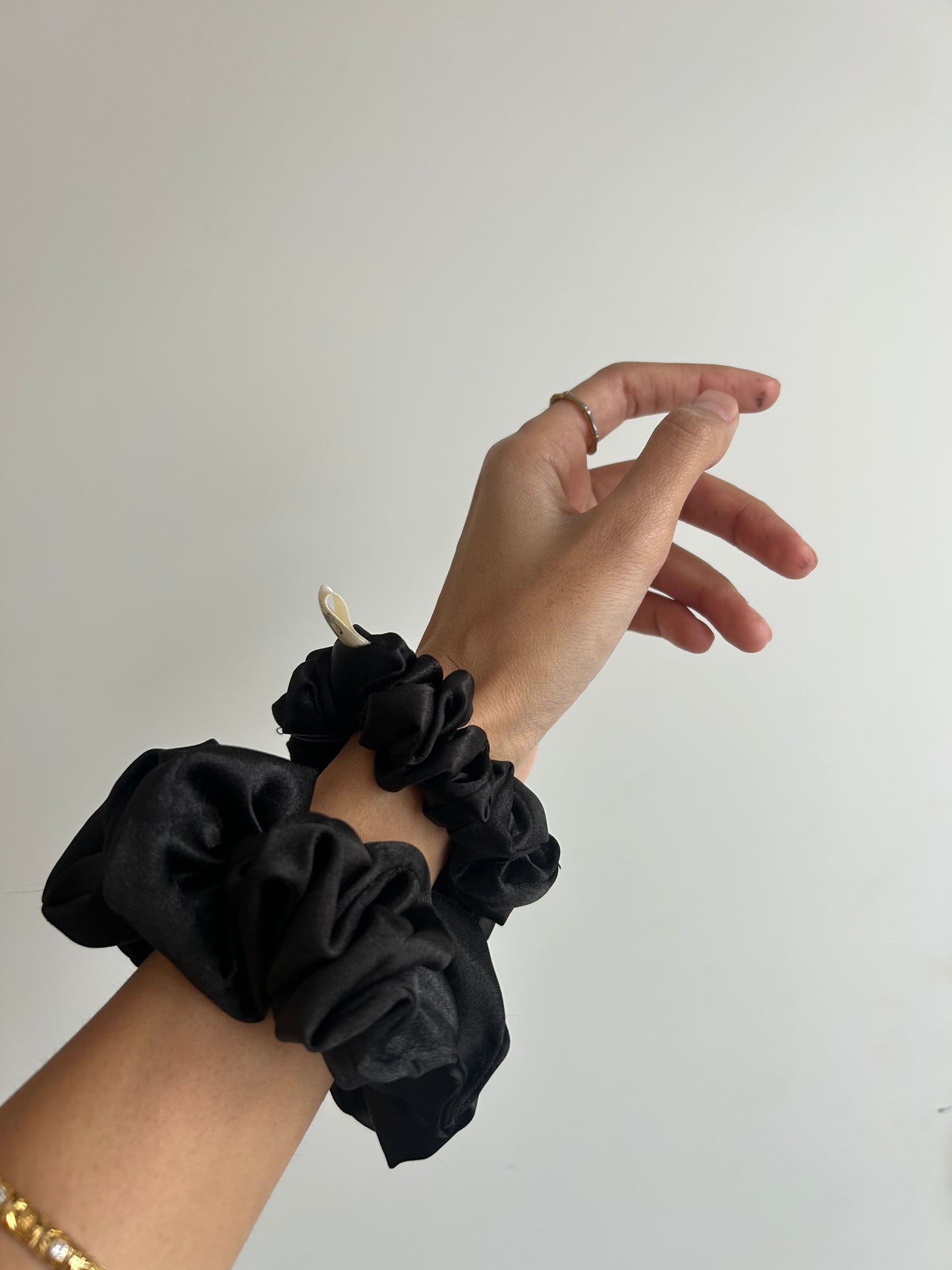 Thin satin scrunchies
