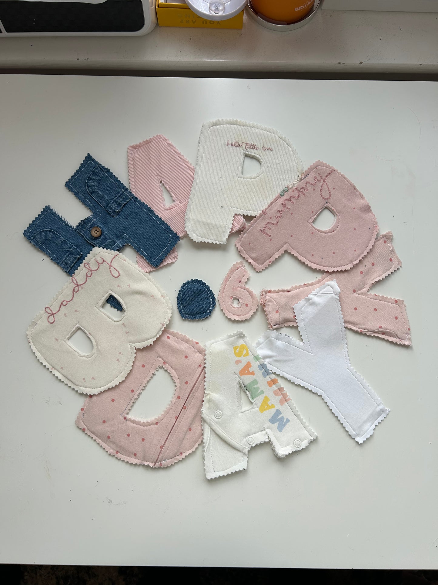Custom fabric letter name banner