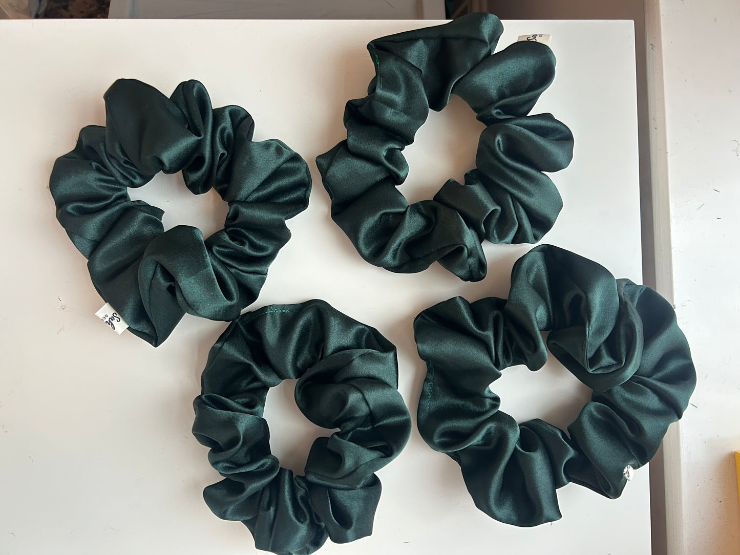 Thin satin scrunchies