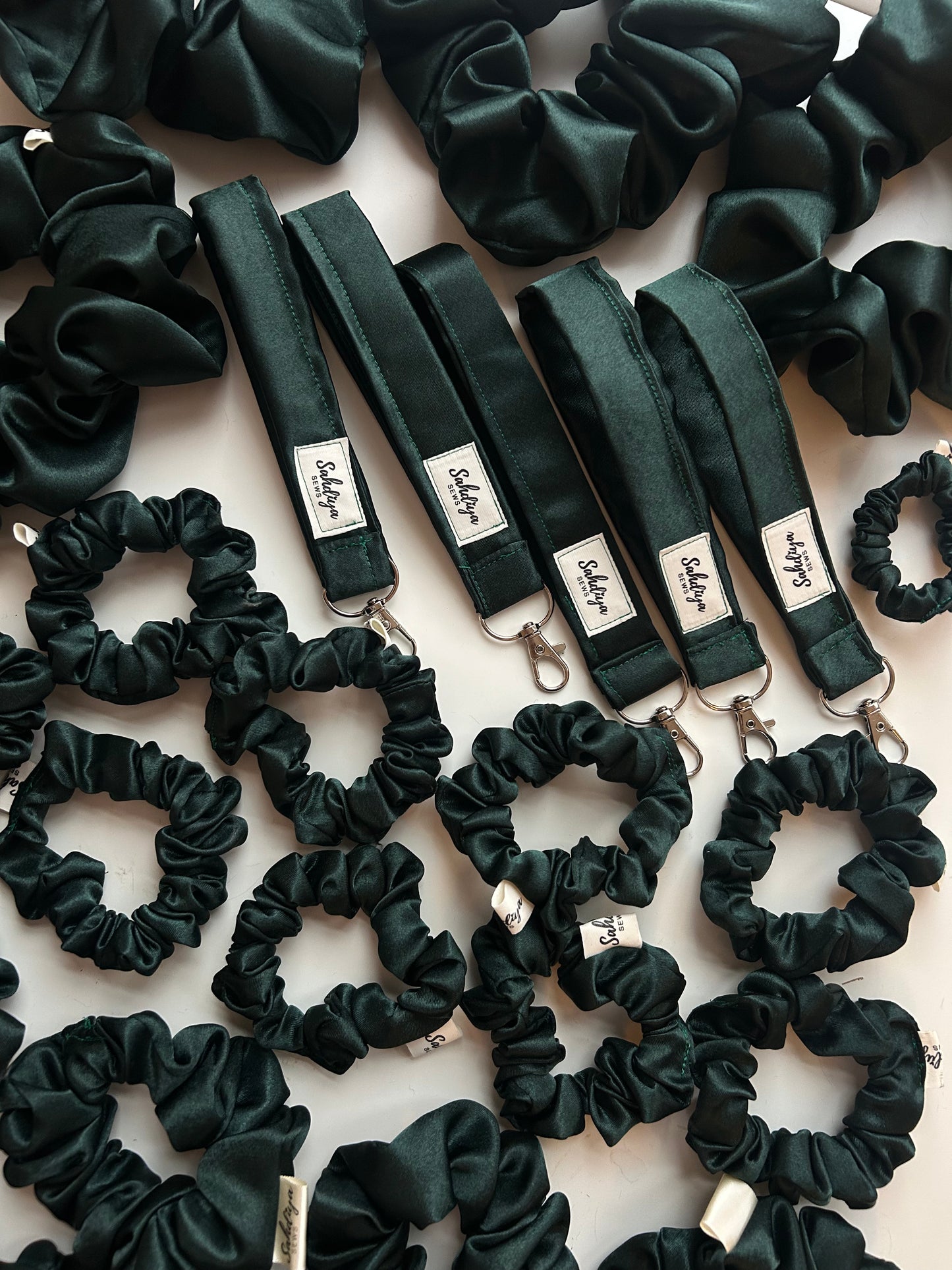 Thin satin scrunchies