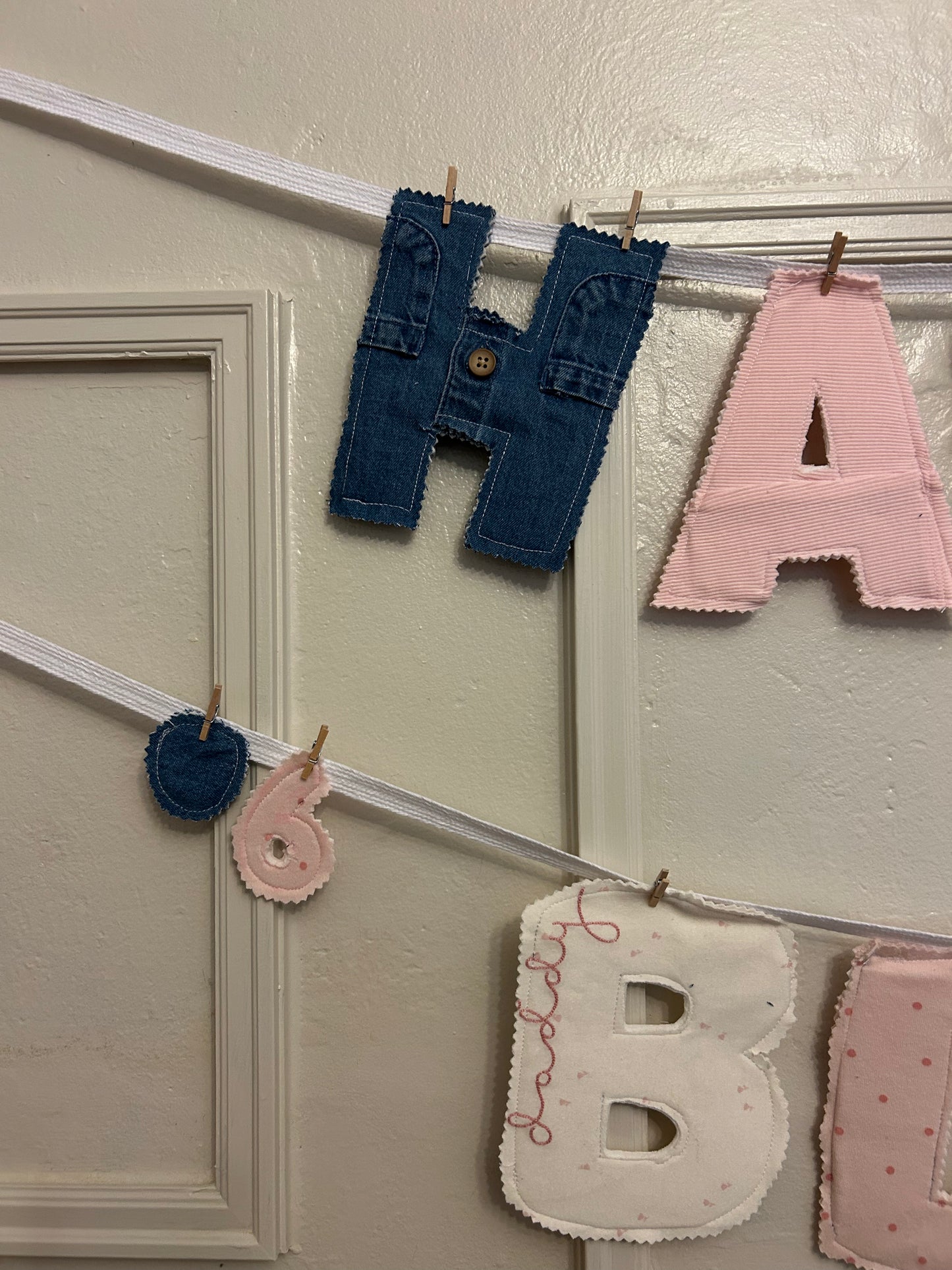 Custom fabric letter name banner