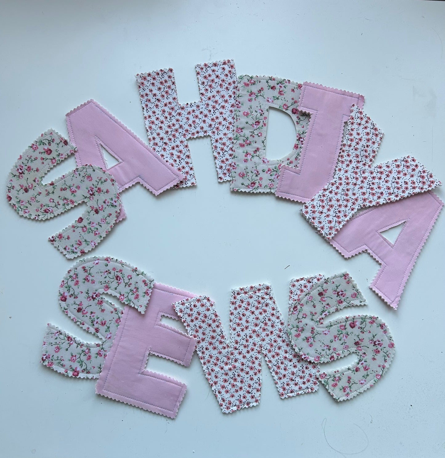 Custom fabric letter name banner
