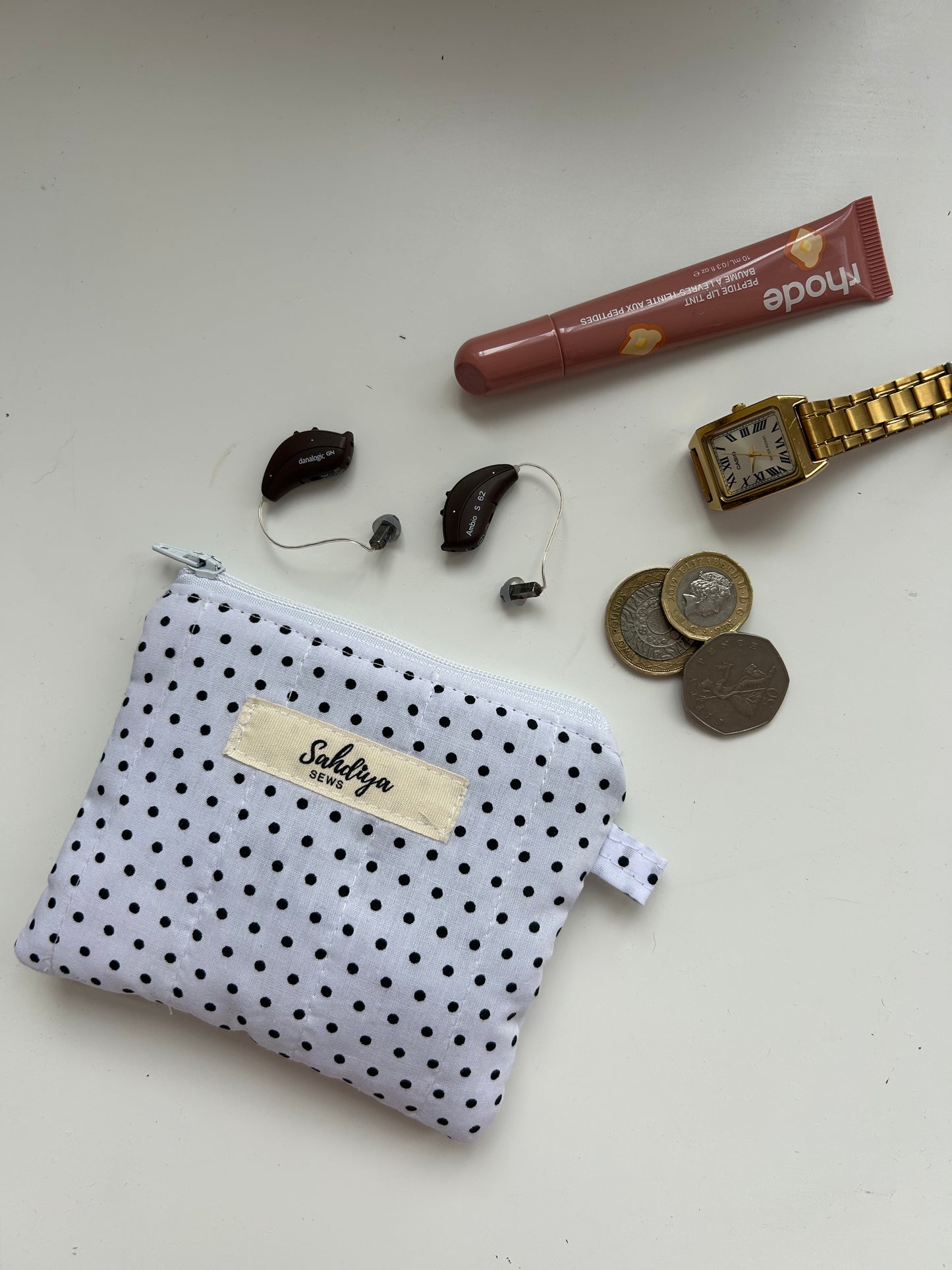 Quilted Mini Coin Purse | Handmade Padded Pouch with Lining